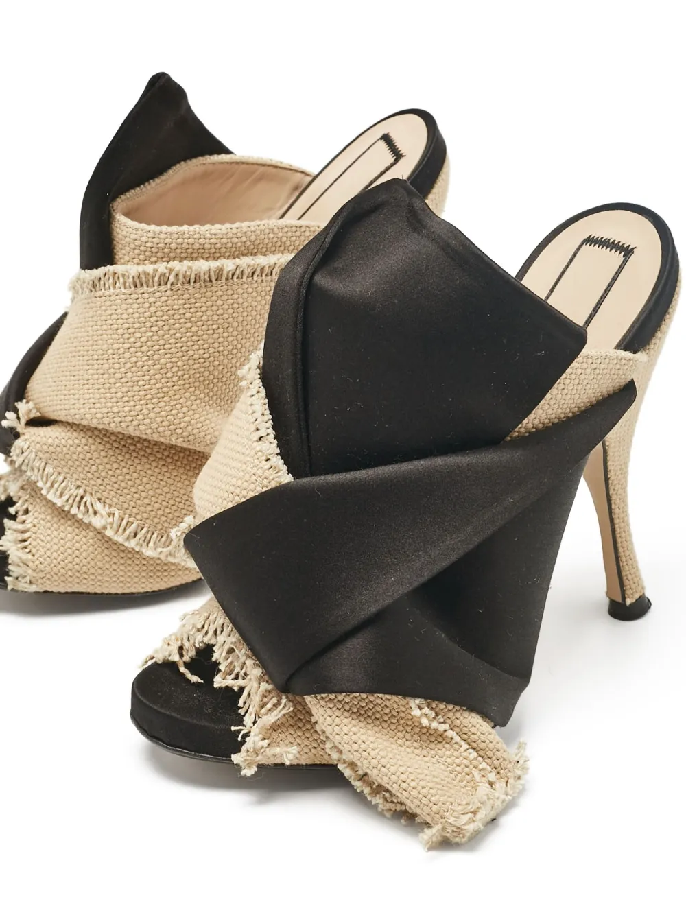 Nº21 pre-owned 100mm frayed cross-strap sandals | Image 2