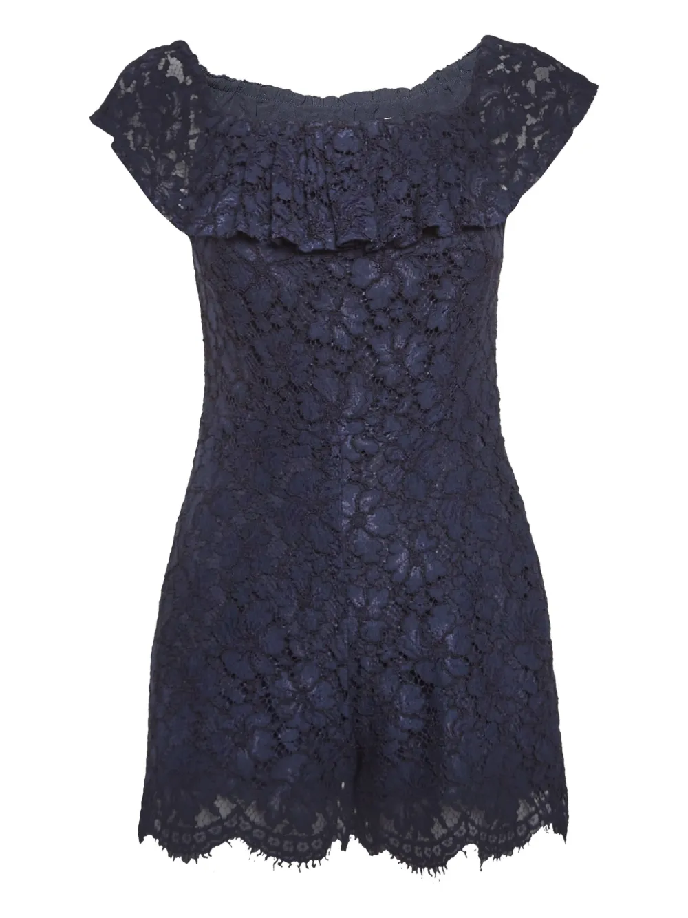 SANDRO pre-owned ruffled lace playsuit | Blue | Image 1