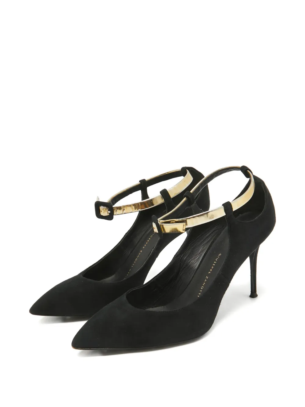 Giuseppe Zanotti Vintage Pumps met puntige neus en enkelbandje - Zwart