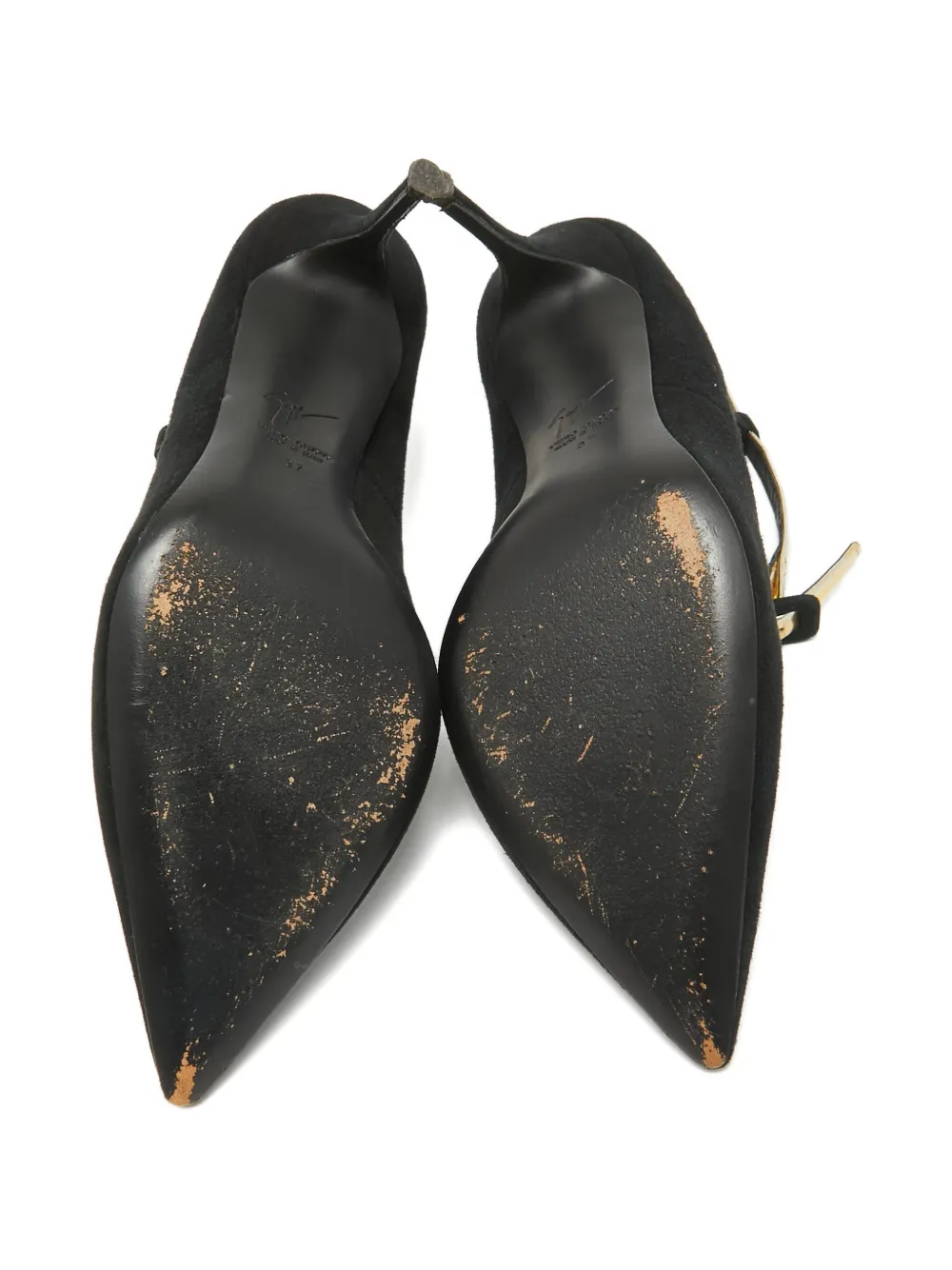 Pre-owned Giuseppe Zanotti Vintage Pointed-toe Ankle-strap Heeled Pumps In Black