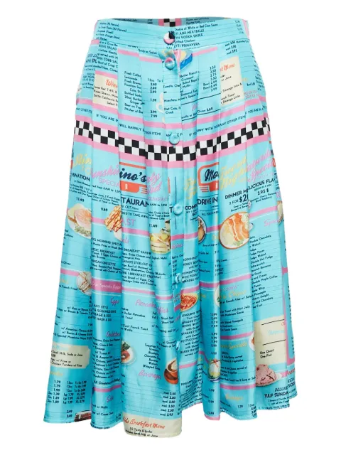 Moschino Pre-Owned menu-print flared skirt