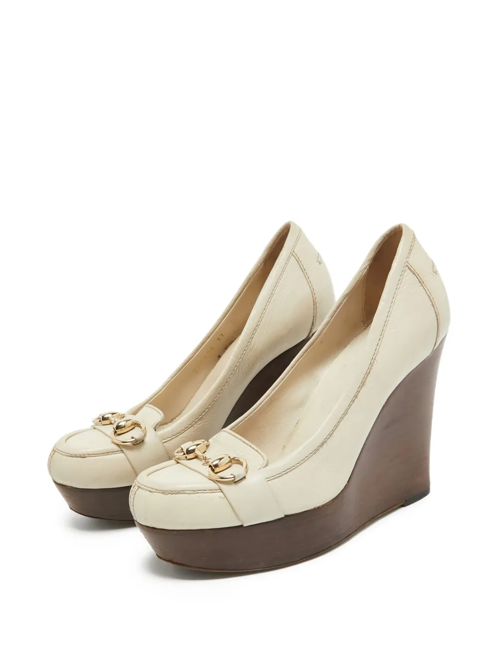Gucci Pre-Owned 100 mm leren pumps met hak - Beige