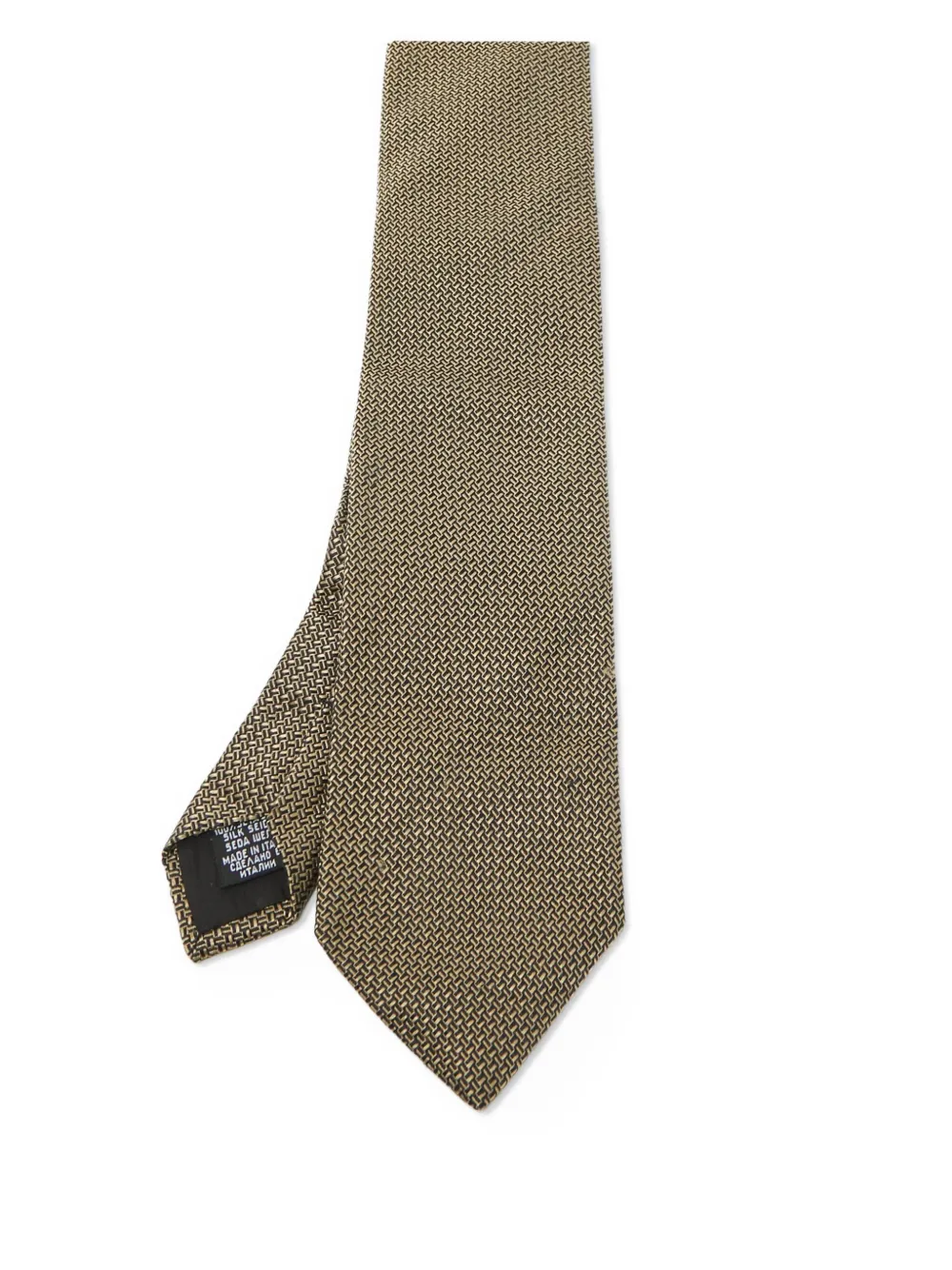 BOSS pre-owned textured weave tie | Neutrals | Image 1
