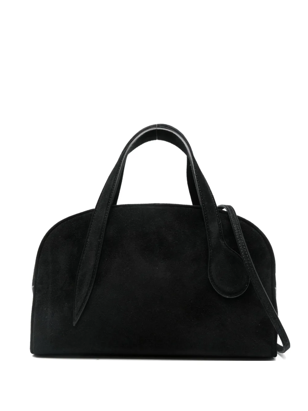 Liffner mini suede satchel bag | Black | Image 1