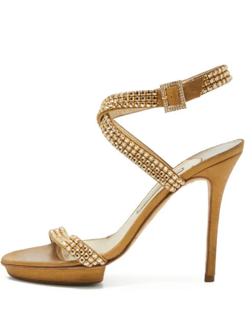 Gina pre-owned 120mm crystal-embellished strappy sandals