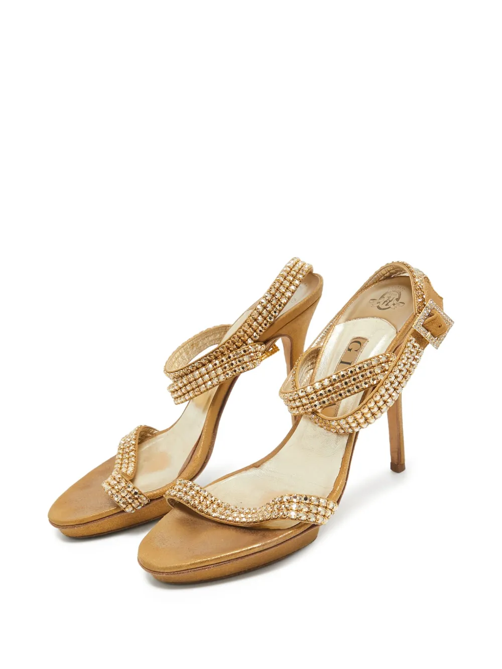 Gina pre-owned 120mm crystal-embellished strappy sandals | Image 2