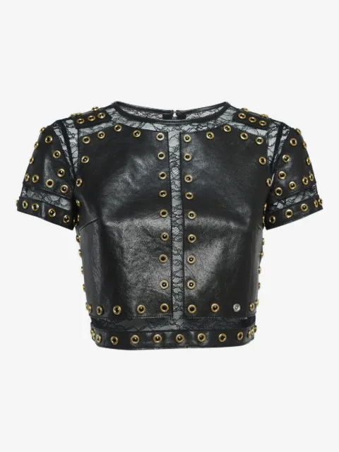 alice + olivia top con cuello alto