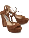 Jimmy Choo Pre-Owned 100mm platform block-heel sandals - Brown