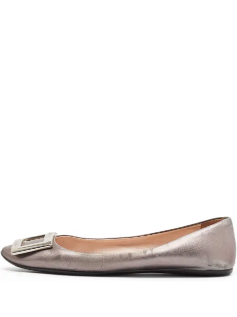 Roger Vivier Vintage Gommettine metallic leather ballet flats