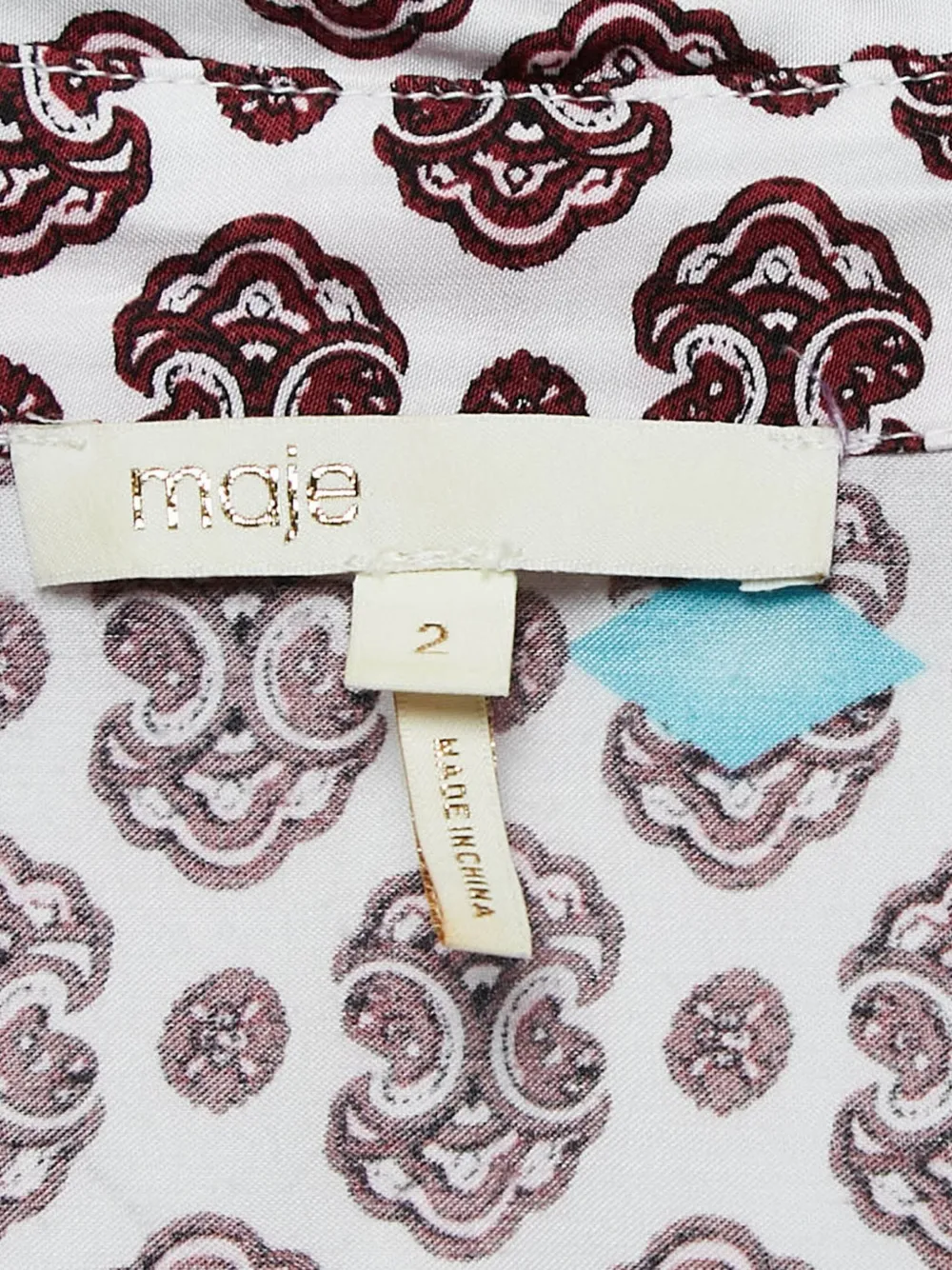 MAJE Pre-owned Floral-print Shirt Mini Dress In Purple