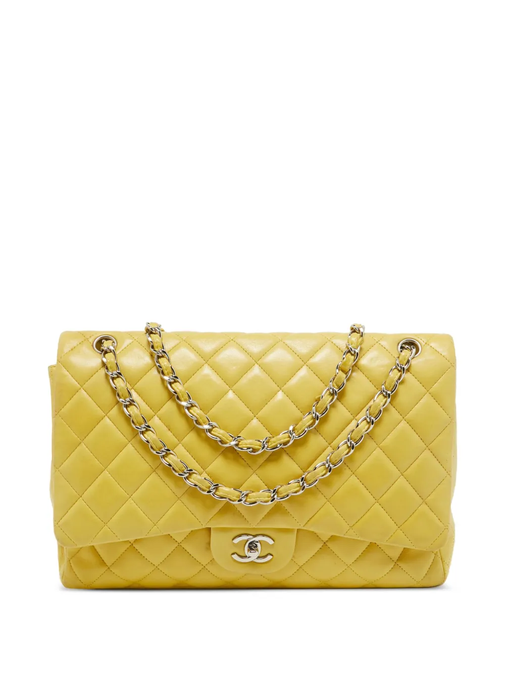 CHANEL Pre-Owned クラシック ダブルフラップ ショルダーバッグ - イエロー CHANEL Pre-Owned クラシック ダブルフラップ ショルダーバッグ - イエロー