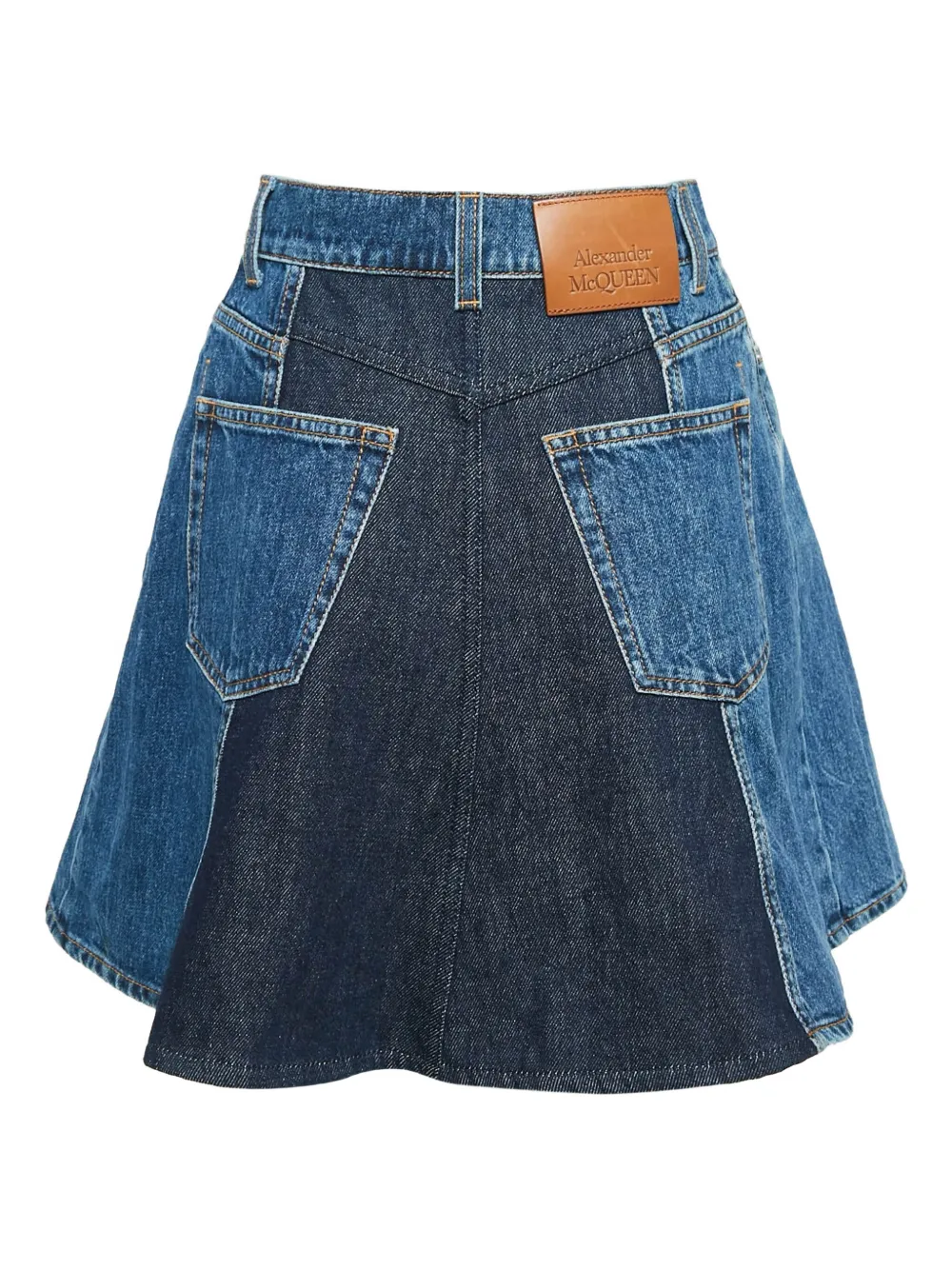 Alexander McQueen Pre-Owned Rok met vlakken - Blauw