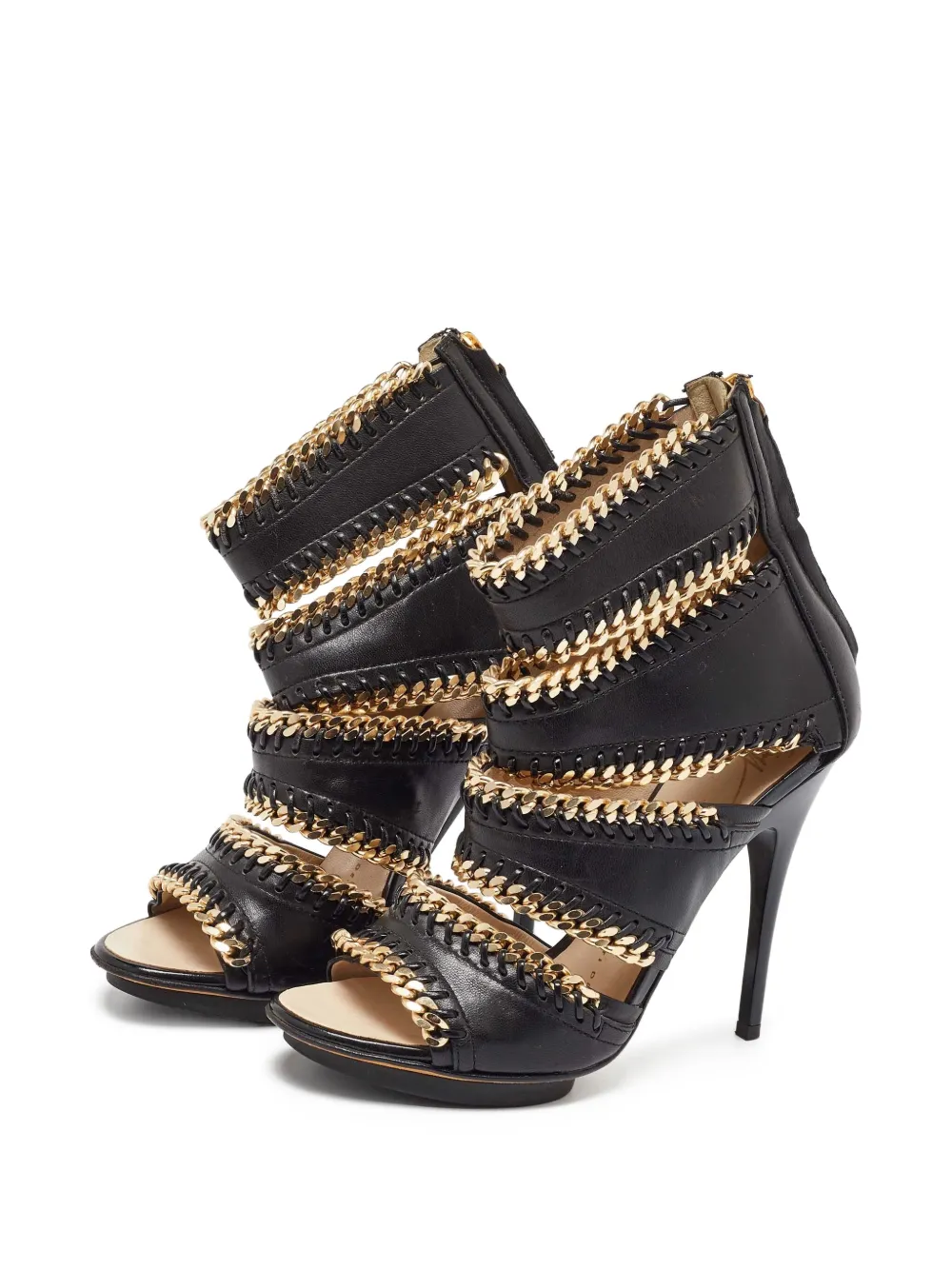 Giuseppe Zanotti Vintage Sandalen verfraaid met ketting - Zwart