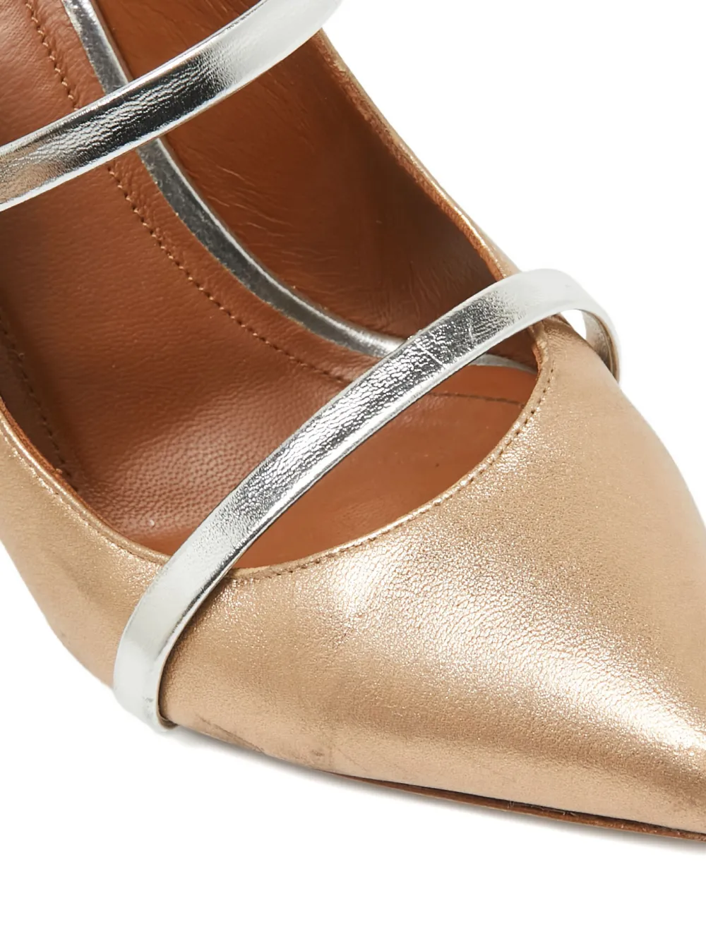 Pre-owned Malone Souliers 105mm Maureen Mules In Gold