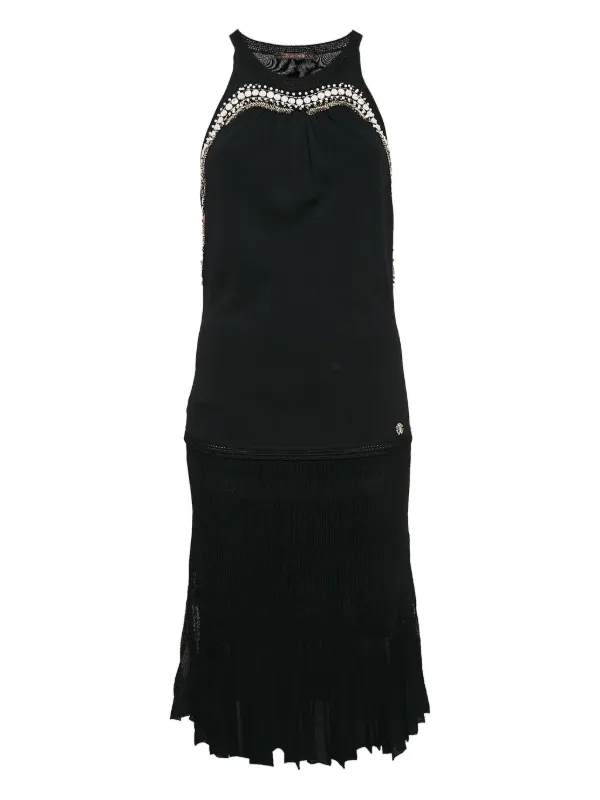 Roberto Cavalli Vintage pre-owned Beaded halter-neck Midi Dress | Black |  FARFETCH BH