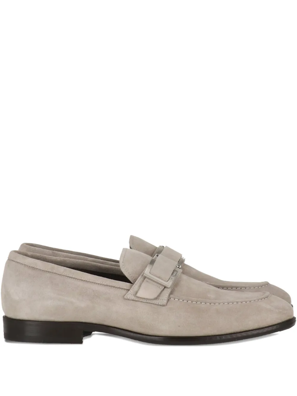 Sergio Rossi buckle-detail suede loafers Neutrals
