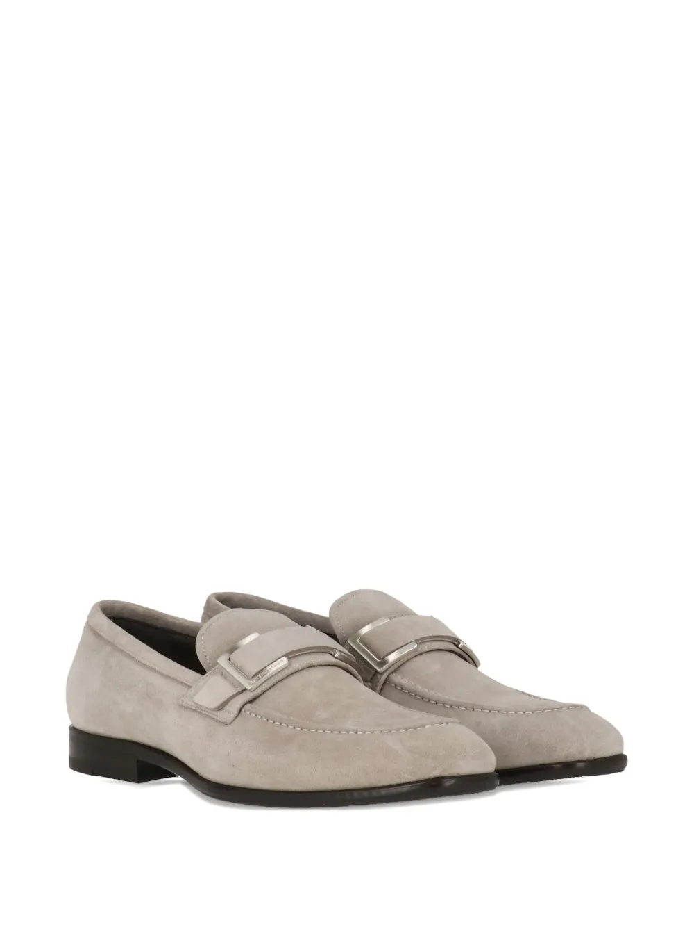 Sergio Rossi buckle-detail suede loafers Neutrals
