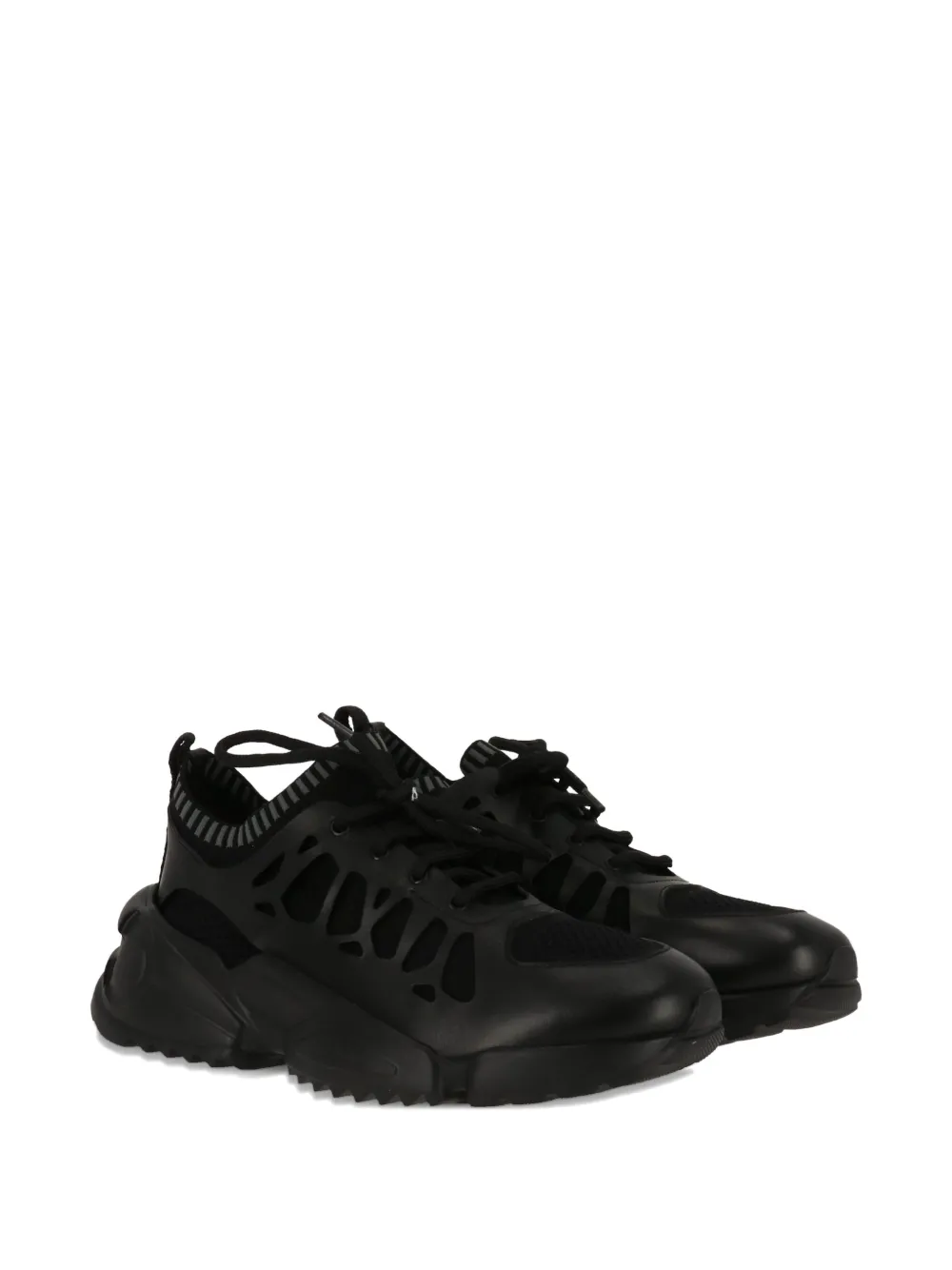 Ferragamo lace-up cut-out detail sneakers Black