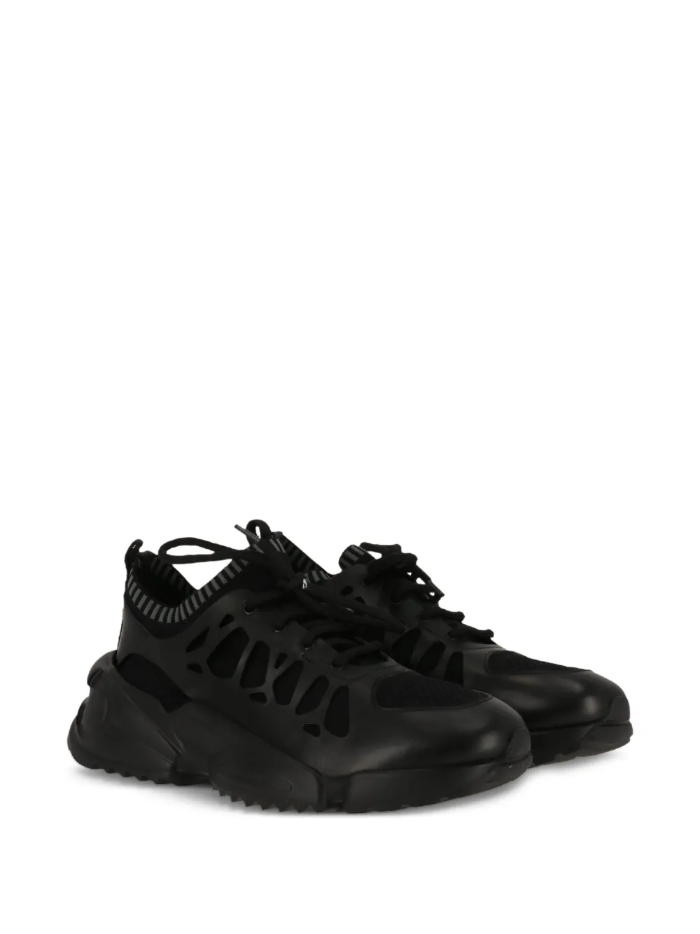 Ferragamo lace-up cut-out detail sneakers Black