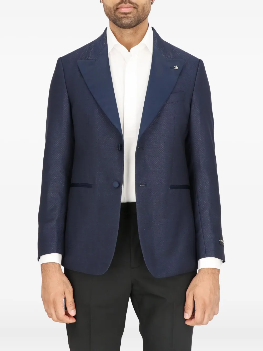 Scotch & Soda Jack met sjaalrevers en textuur Blauw