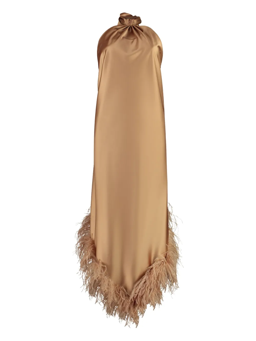Giuseppe Di Morabito feather-trim maxi dress Bruin