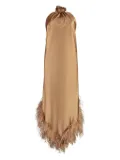 Giuseppe Di Morabito feather-trim maxi dress - Brown