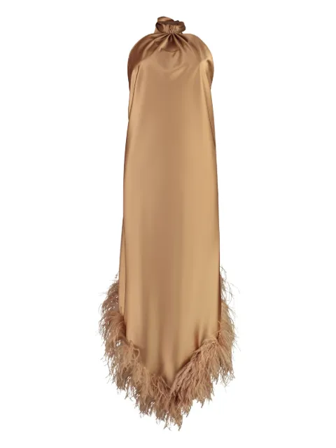 Giuseppe Di Morabito feather-trim maxi dress