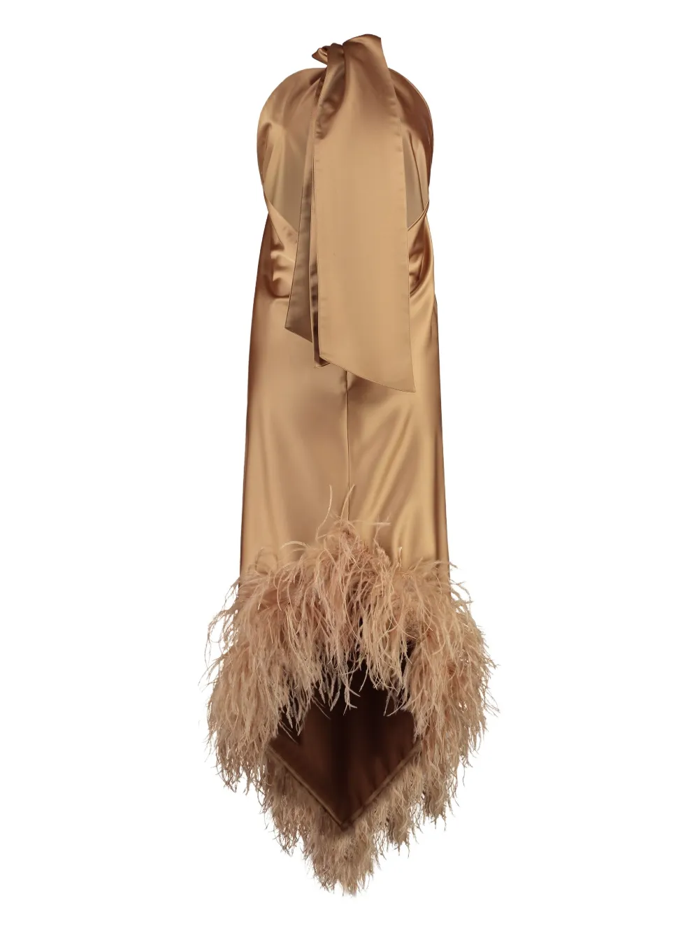 Giuseppe Di Morabito feather-trim maxi dress Bruin