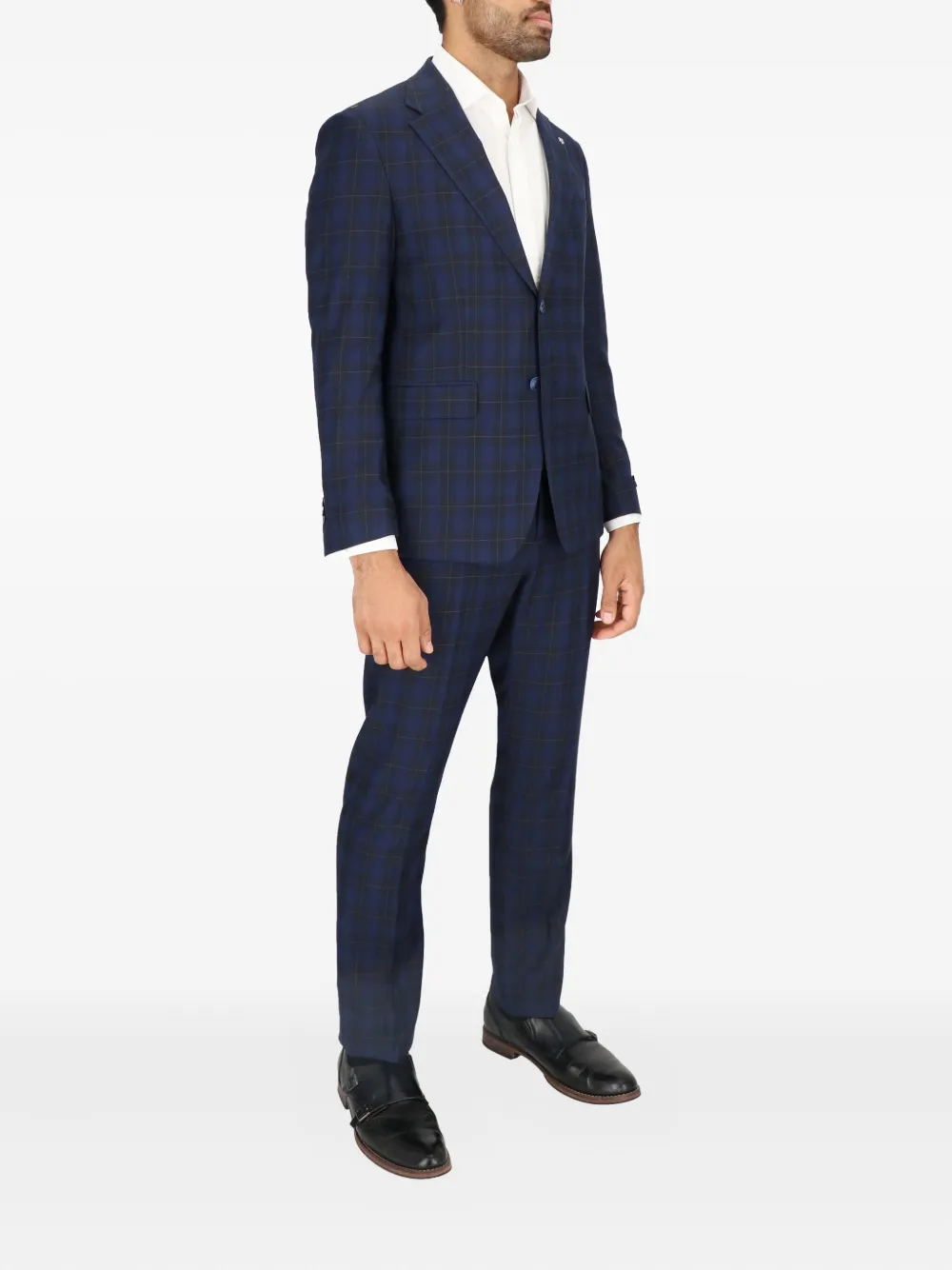 Scotch & Soda Geruit pak met knoopsluiting Blauw
