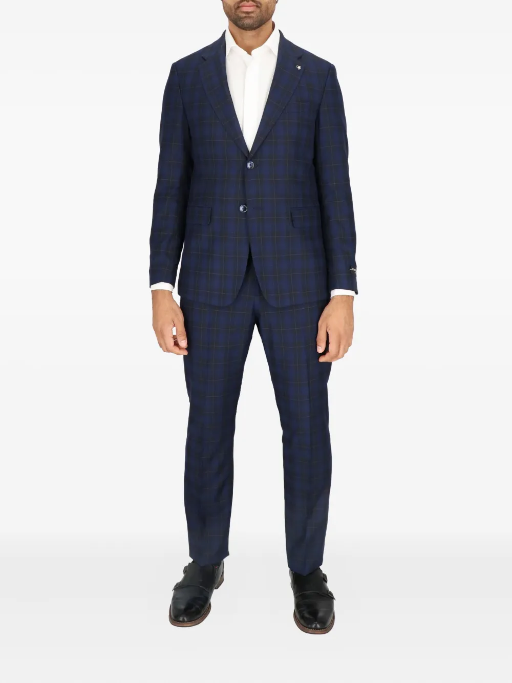 Scotch & Soda checked button-fastening suit - ブルー Scotch & Soda checked button-fastening suit - ブルー