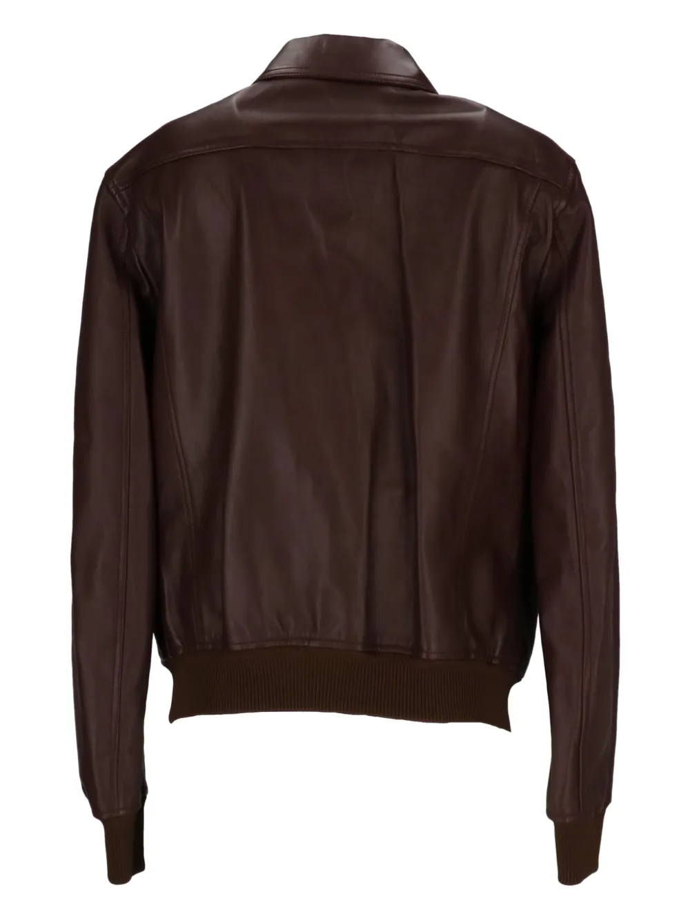 TOM FORD zip-fastening flap-pocket leather jacket Bruin
