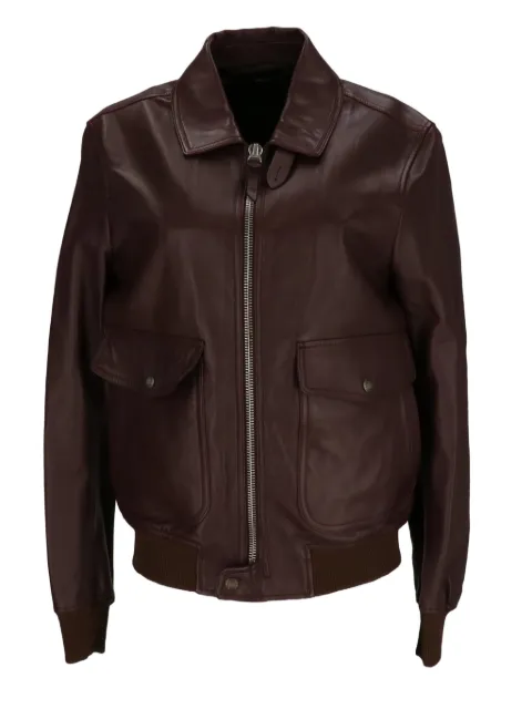 TOM FORD zip-fastening flap-pocket leather jacket