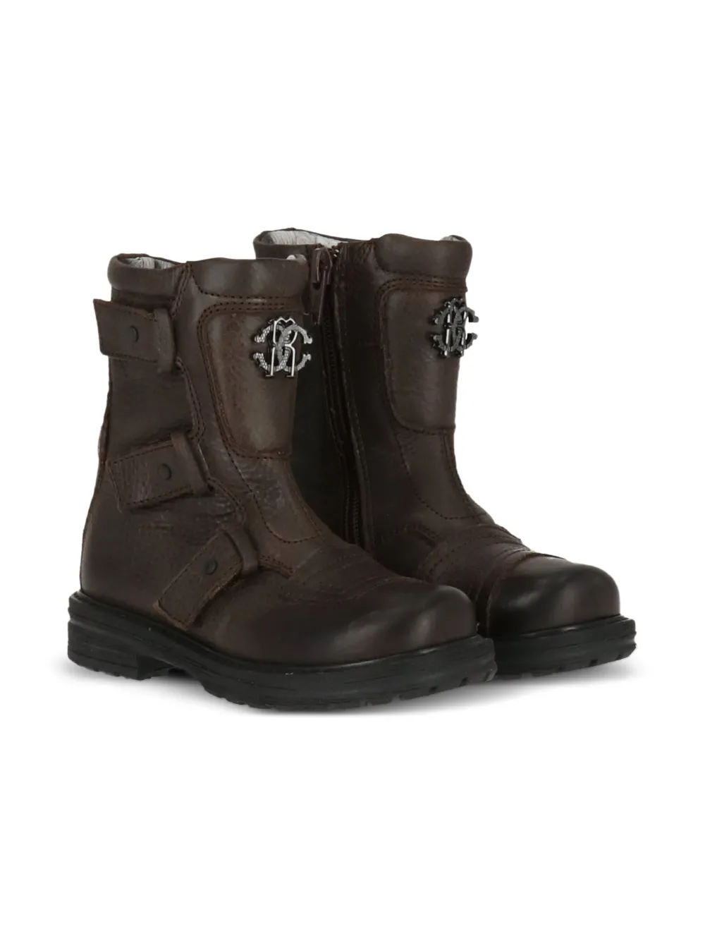 Roberto Cavalli Junior leather boots Brown