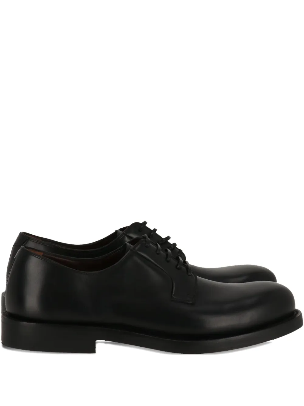 Ferragamo leather derby shoes BLACK