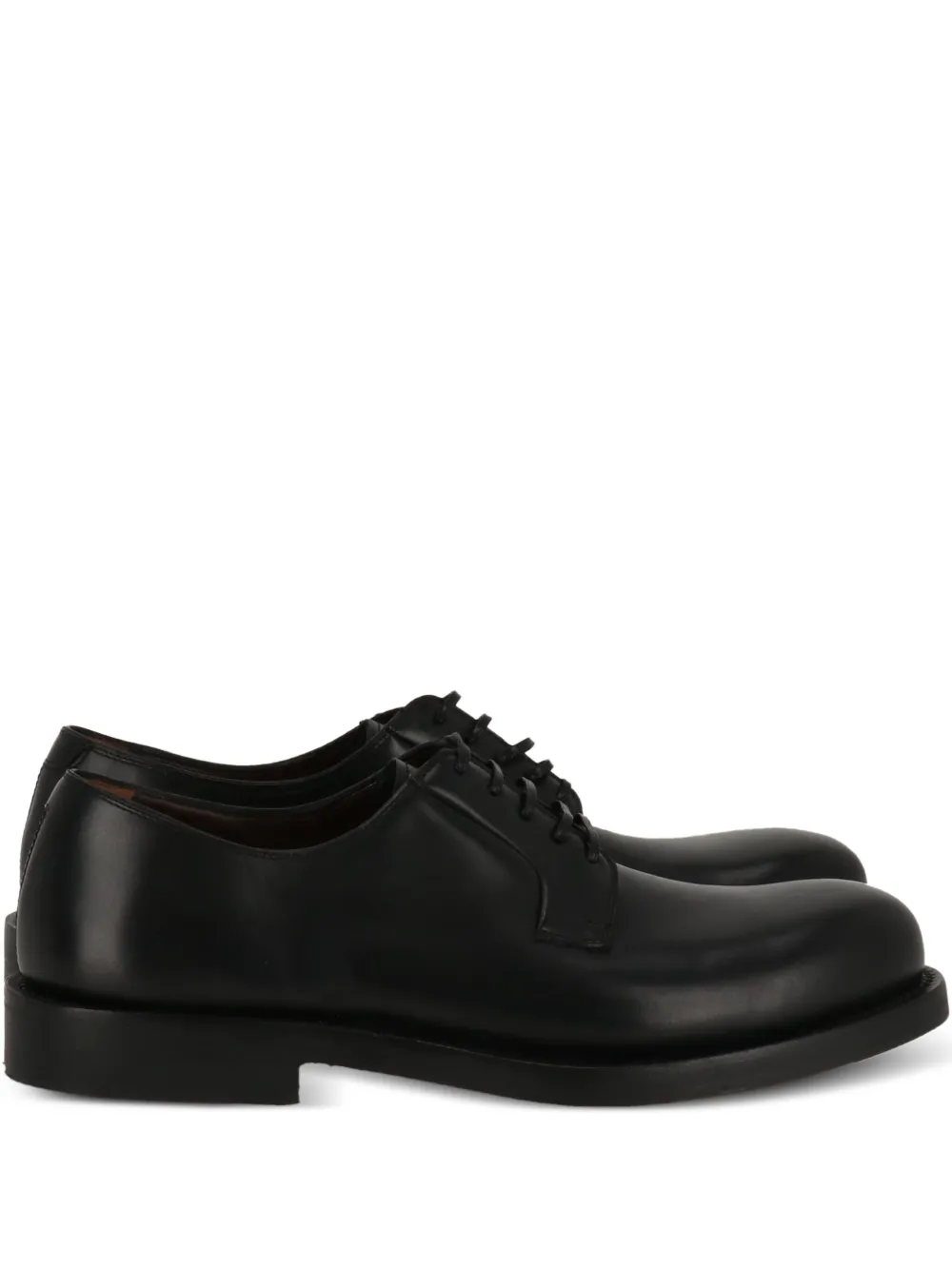Ferragamo leather derby shoes BLACK