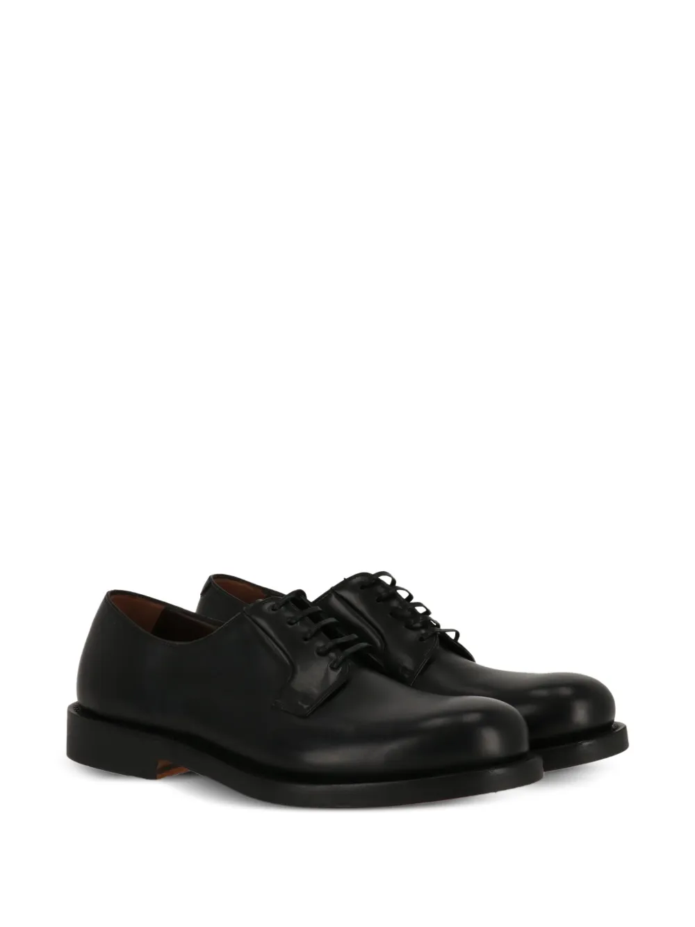Ferragamo leather derby shoes BLACK