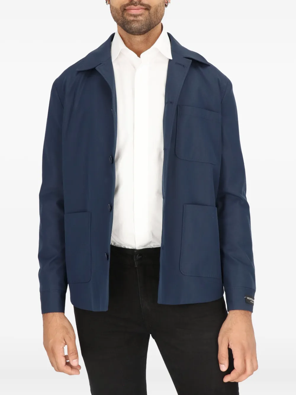 Scotch & Soda button-fastening patch-pocket jacket - ブルー Scotch & Soda button-fastening patch-pocket jacket - ブルー