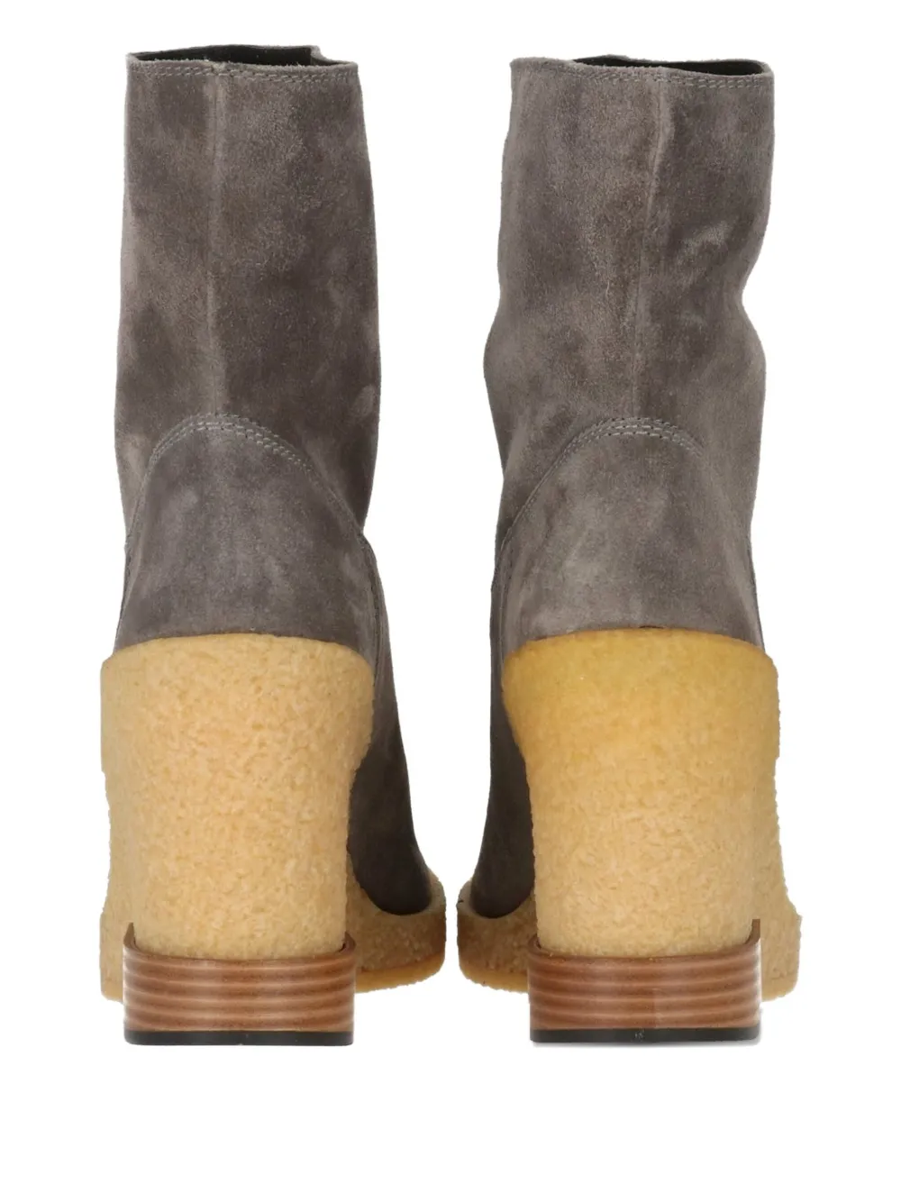 Tod's suede wedge boots Grey