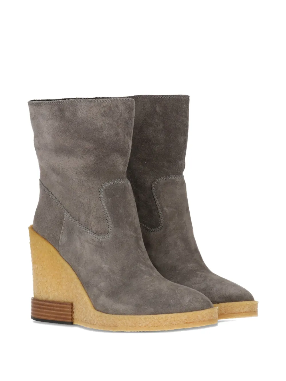 Tod's suede wedge boots Grey