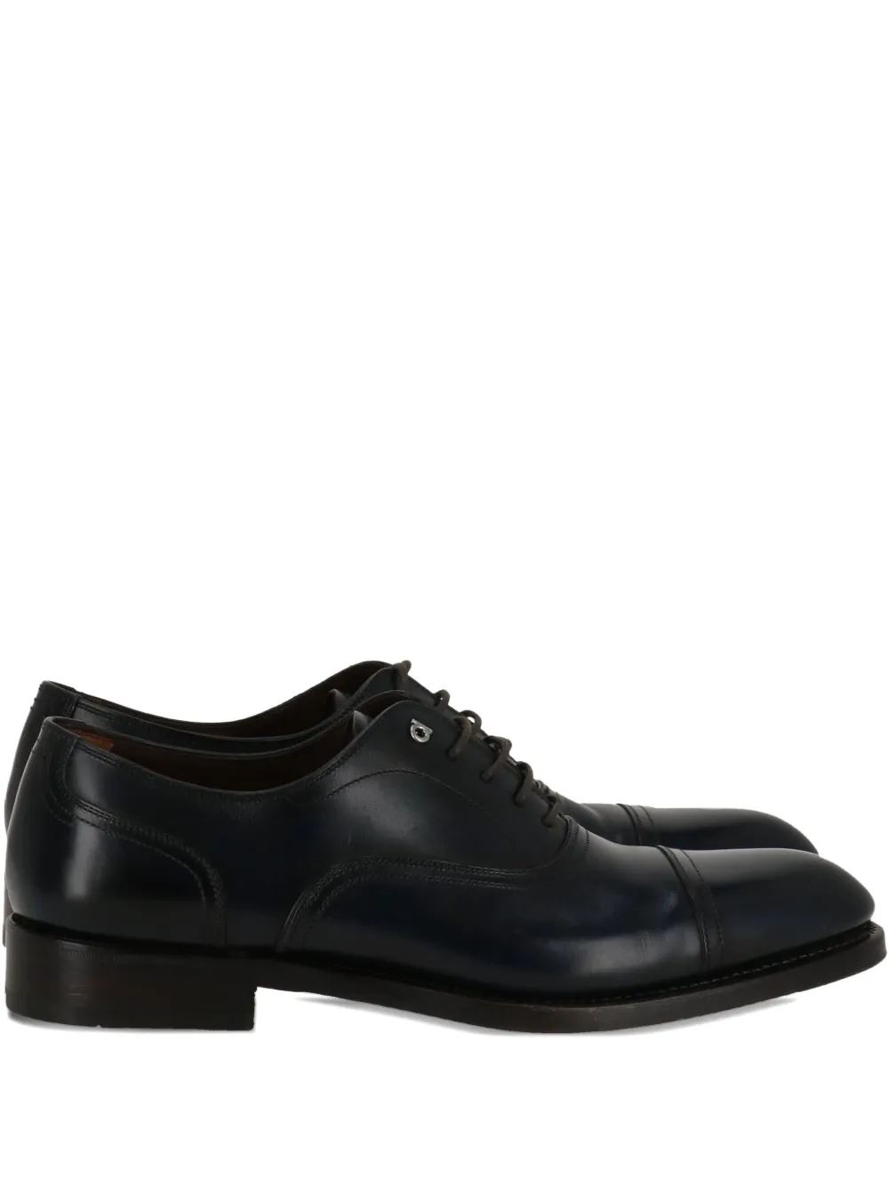 Ferragamo leather derby shoes DARK BLUE