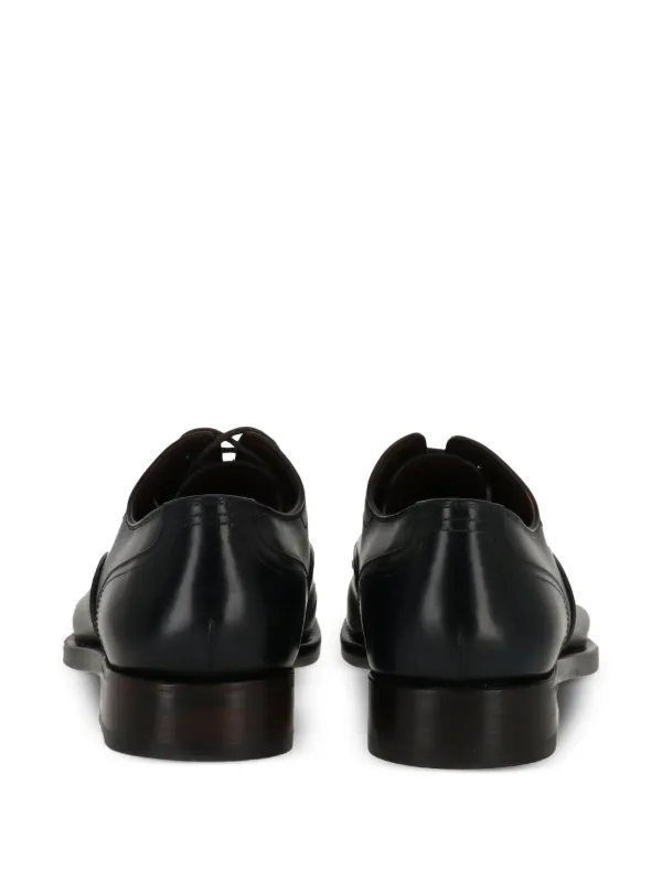直営店☆Ferragamo☆ エンボスロゴ レザー ダービーシューズ Ferragamo レザー ダービーシューズ | ブルー | FARFETCH JP