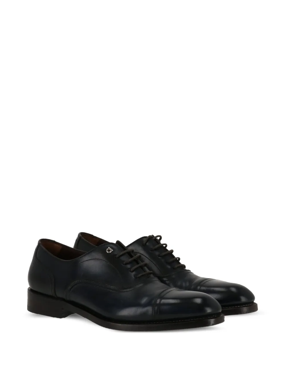 Ferragamo leather derby shoes DARK BLUE