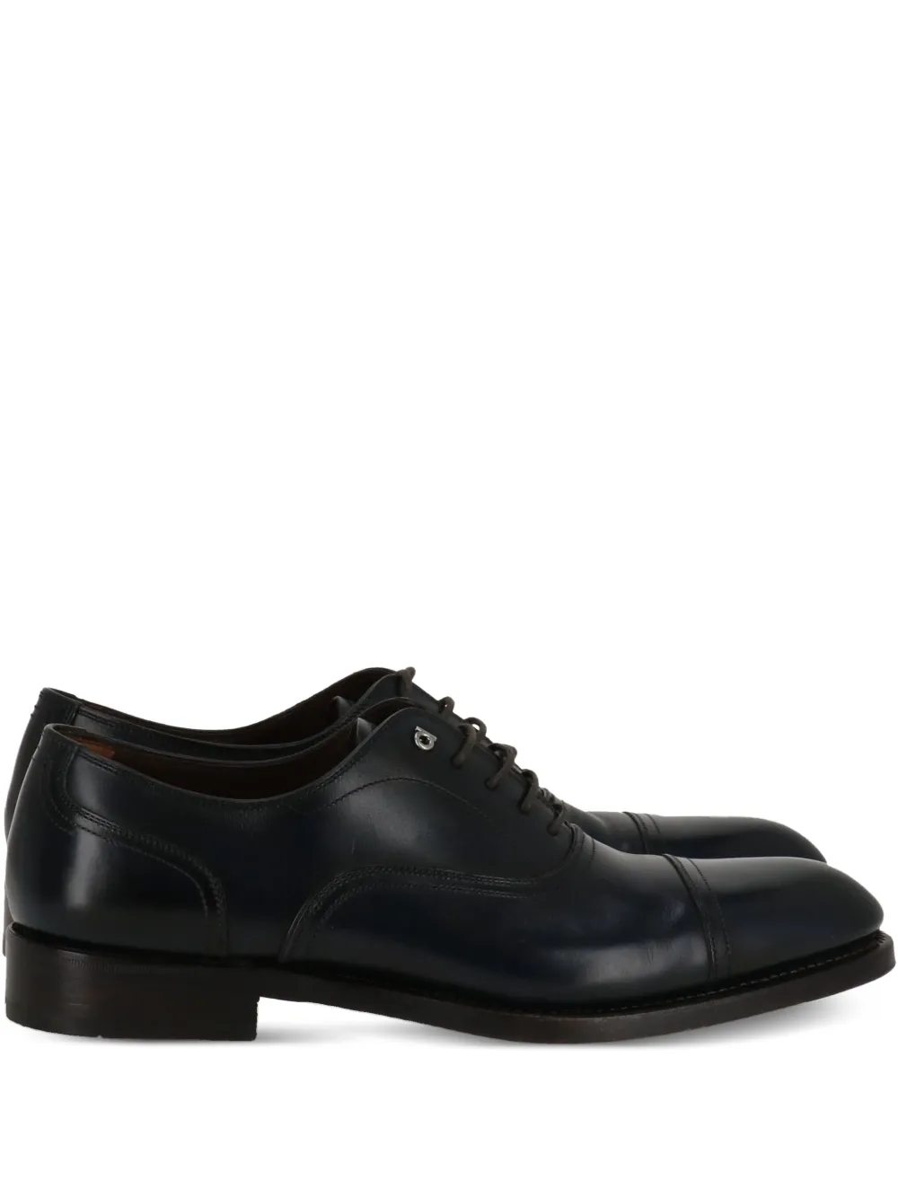 Ferragamo leather derby shoes DARK BLUE