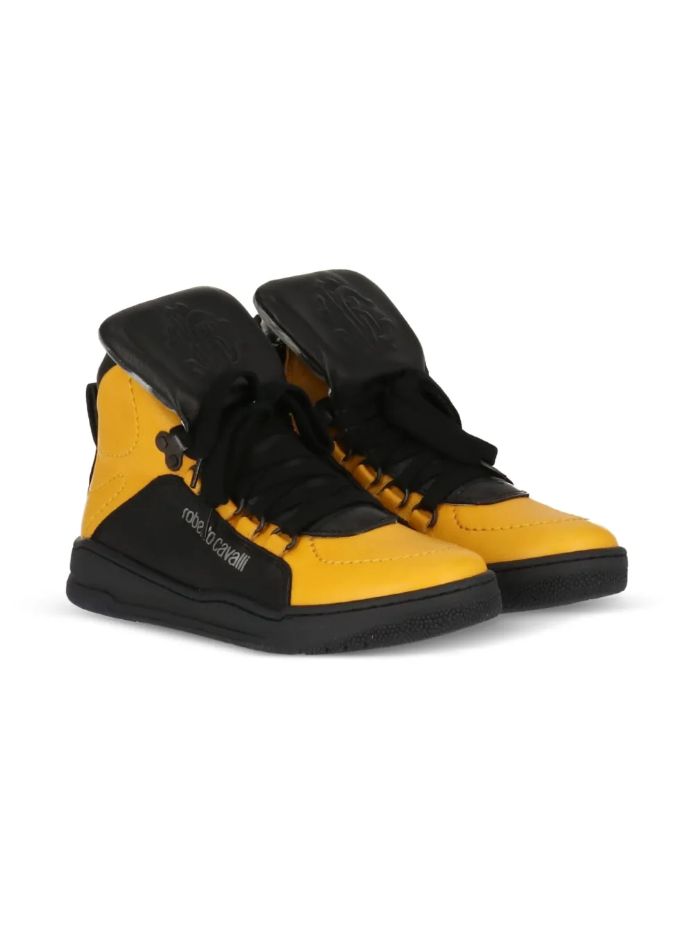 Roberto Cavalli Junior logo-embellished high-top boots | Yellow | Image 1