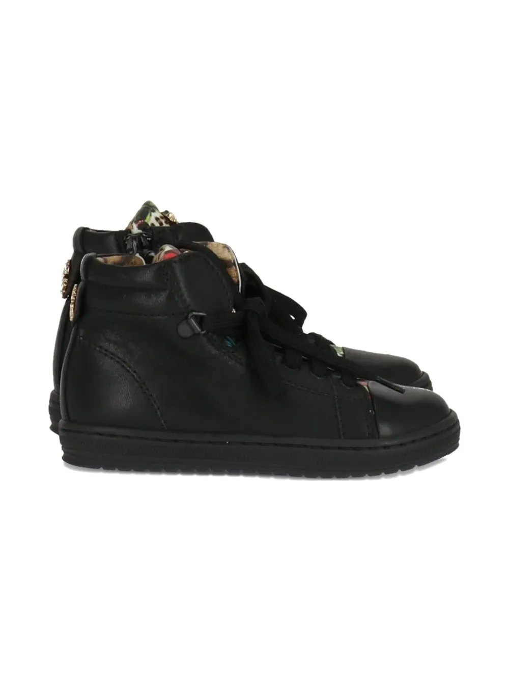 Roberto Cavalli Junior lace-up logo-plaque boots Black