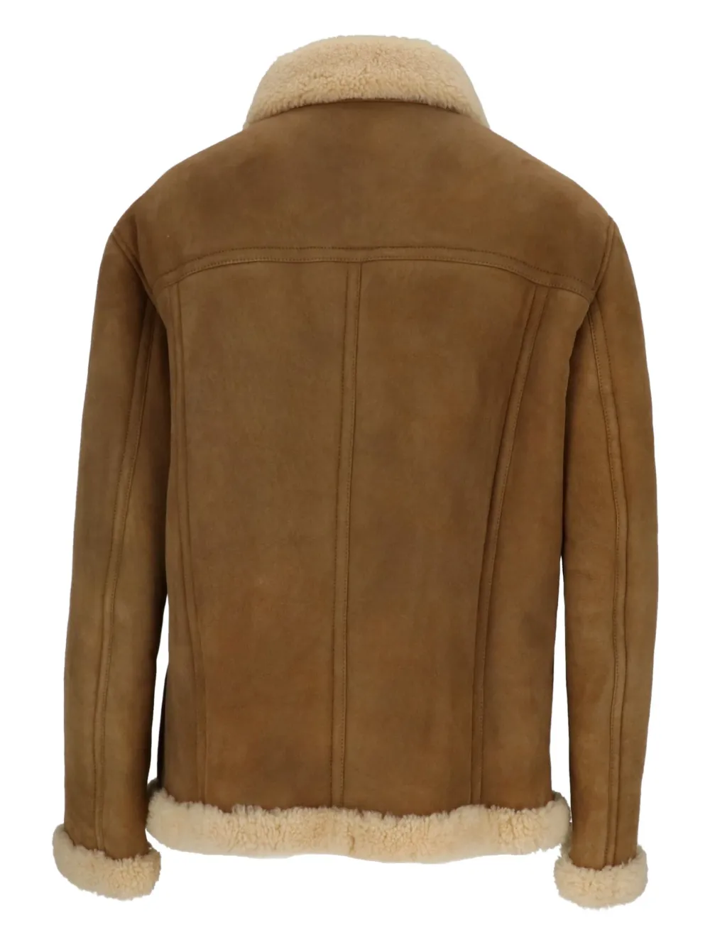 TOM FORD shearling-collared pocket jacket Bruin