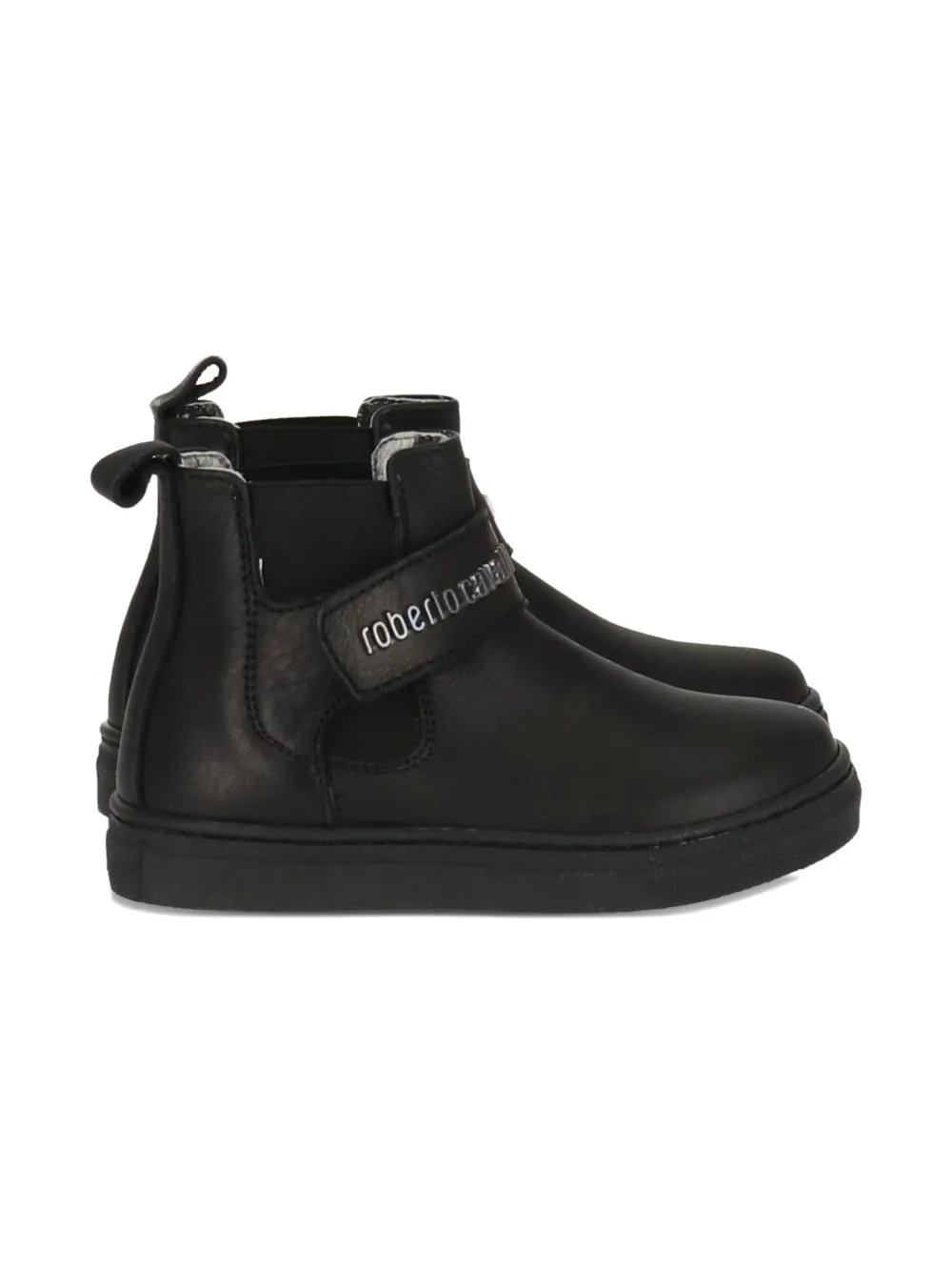 Roberto Cavalli Junior leather Chelsea ankle boots Black
