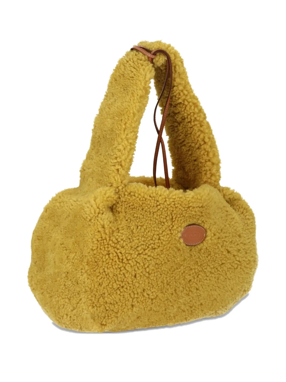 Tod's shearling top-handle bag Geel