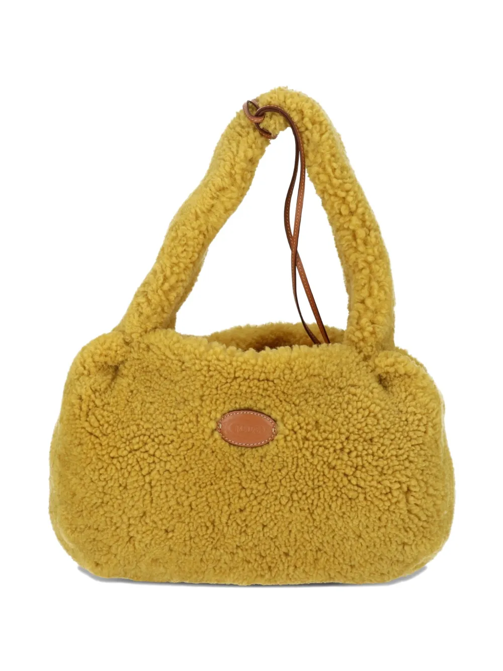 Tod's shearling top-handle bag Geel