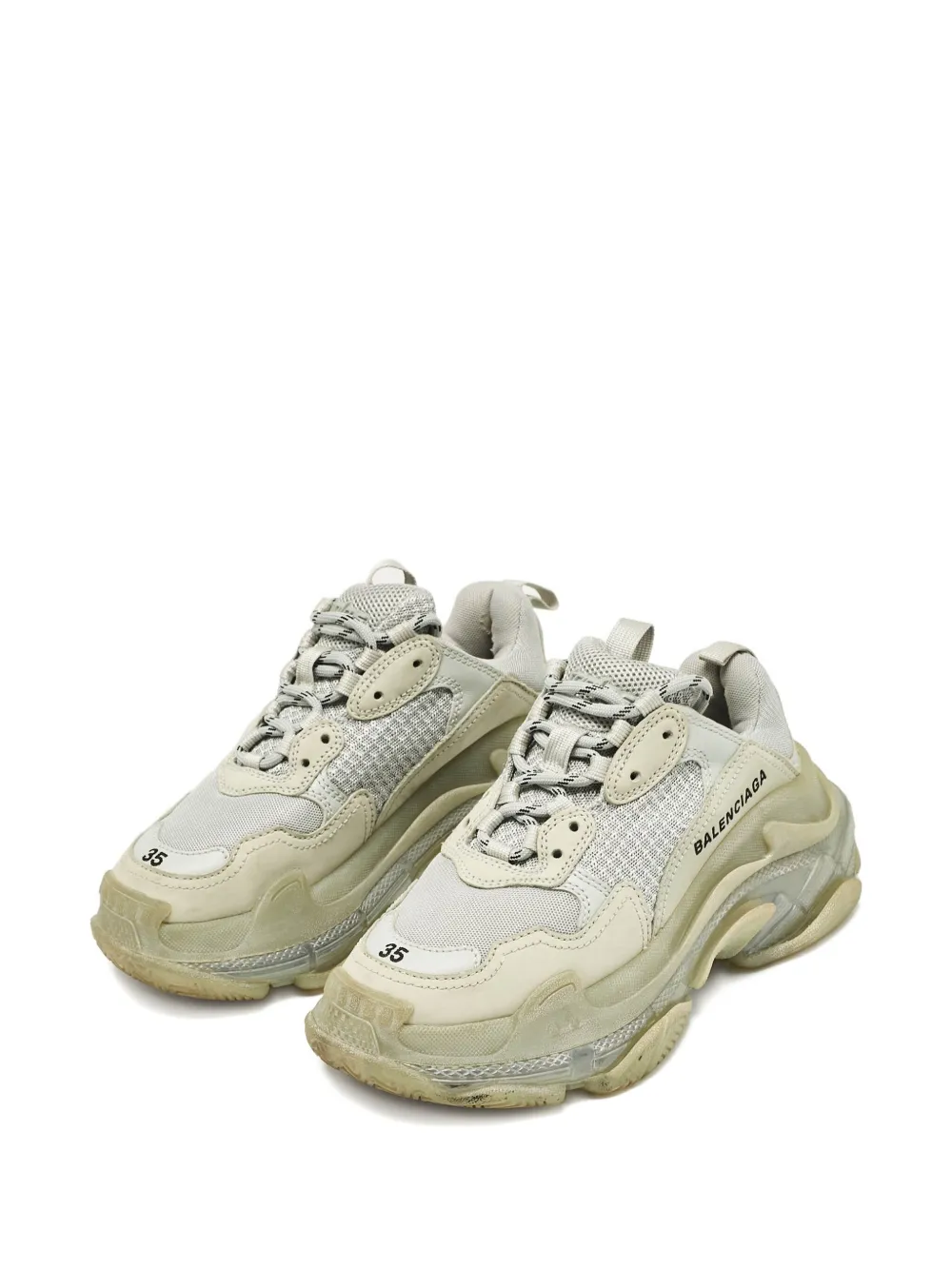 Balenciaga Pre-Owned Sneakers met chunky zool - Beige